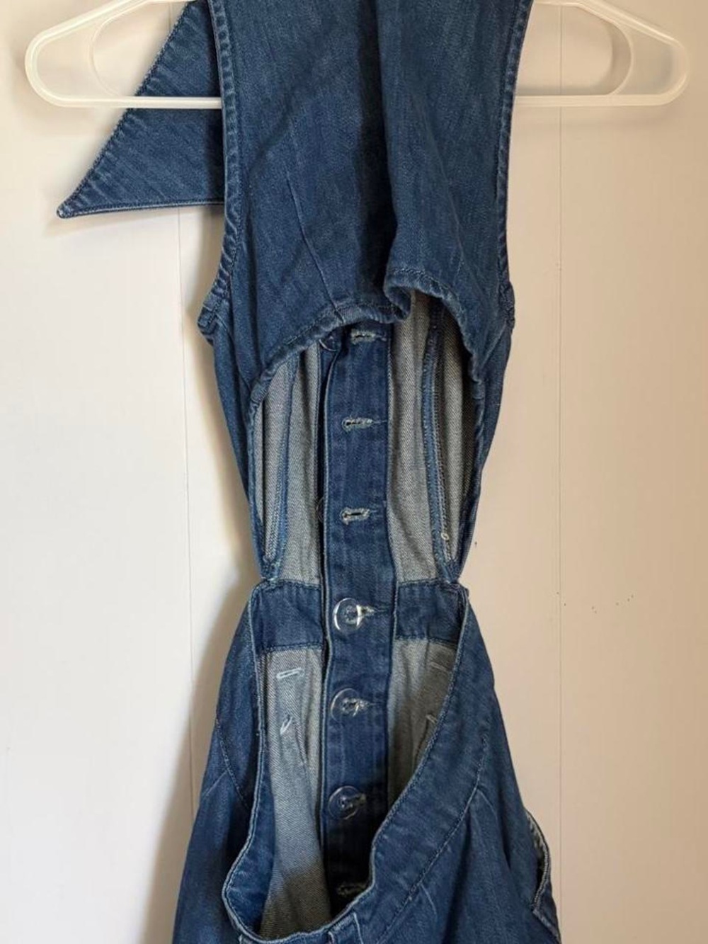 Urban revivo Cutout Denim Maxi Jeans Dress - Blue - Picture 5 of 7